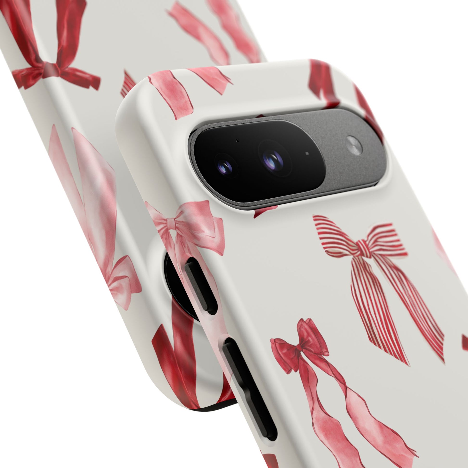Burgundy Chic Bow Design Phone Case - JGUS