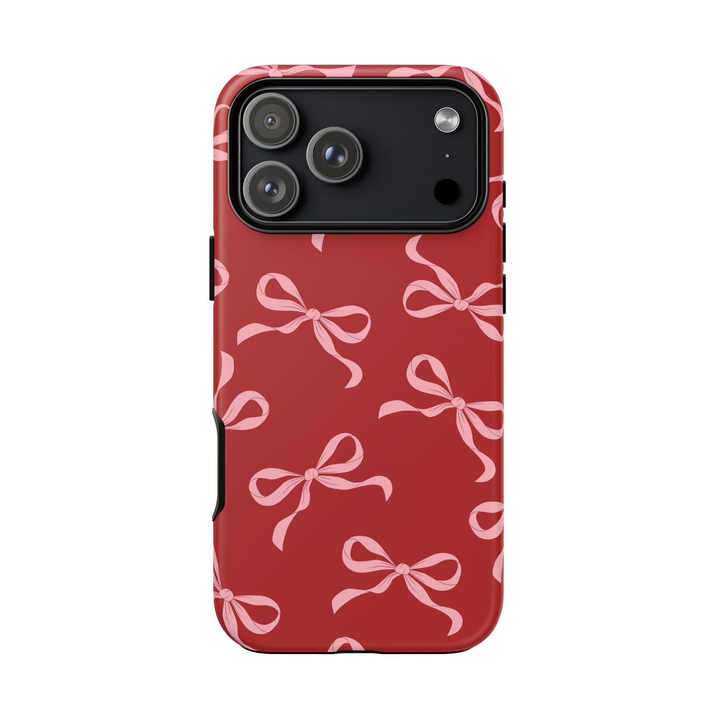 Pink Bows on Red Phone Case - JGUS