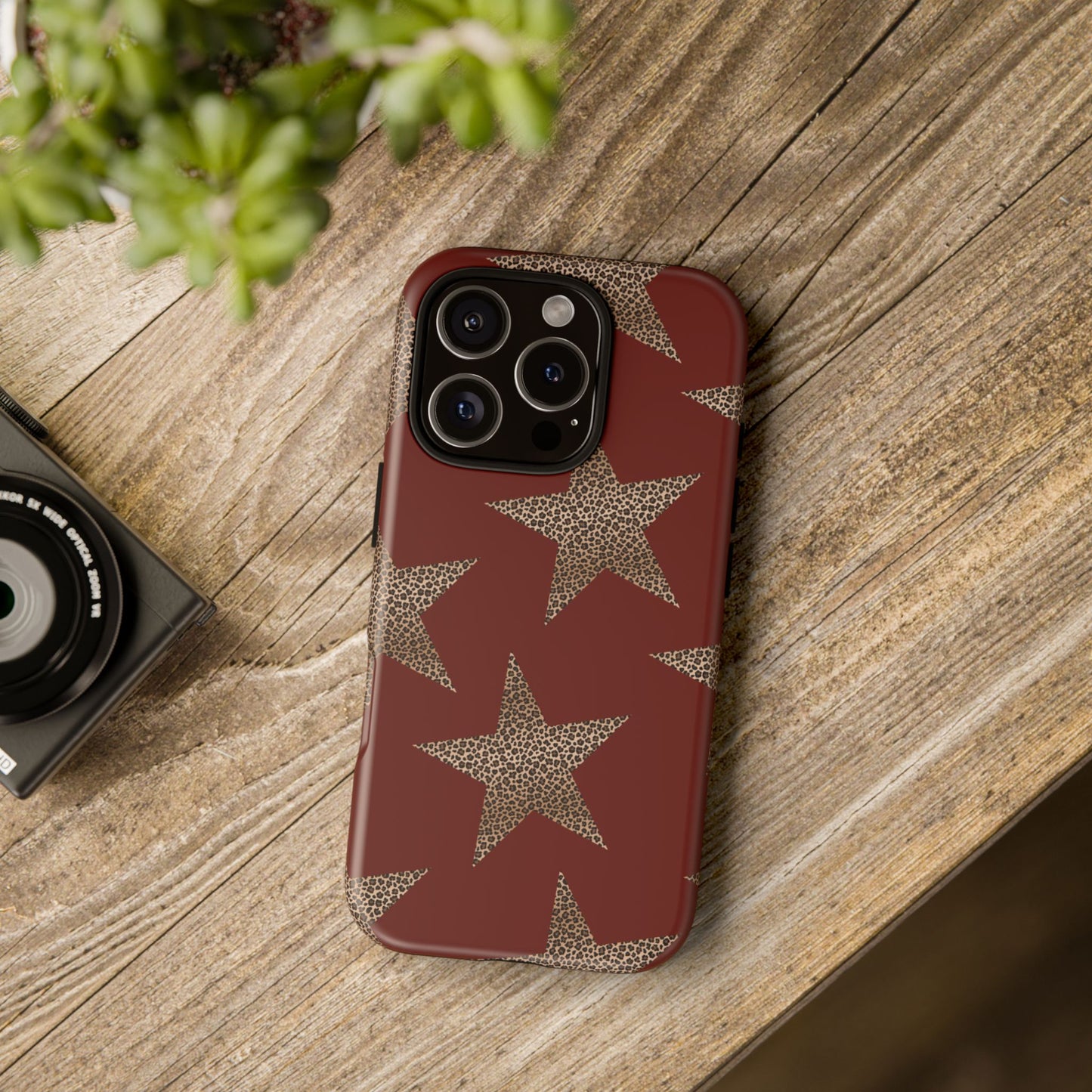 Leopard Star Luxe - Burgundy Edition | Aesthetic Coquette Phone Case for iPhone & Galaxy - JGUS