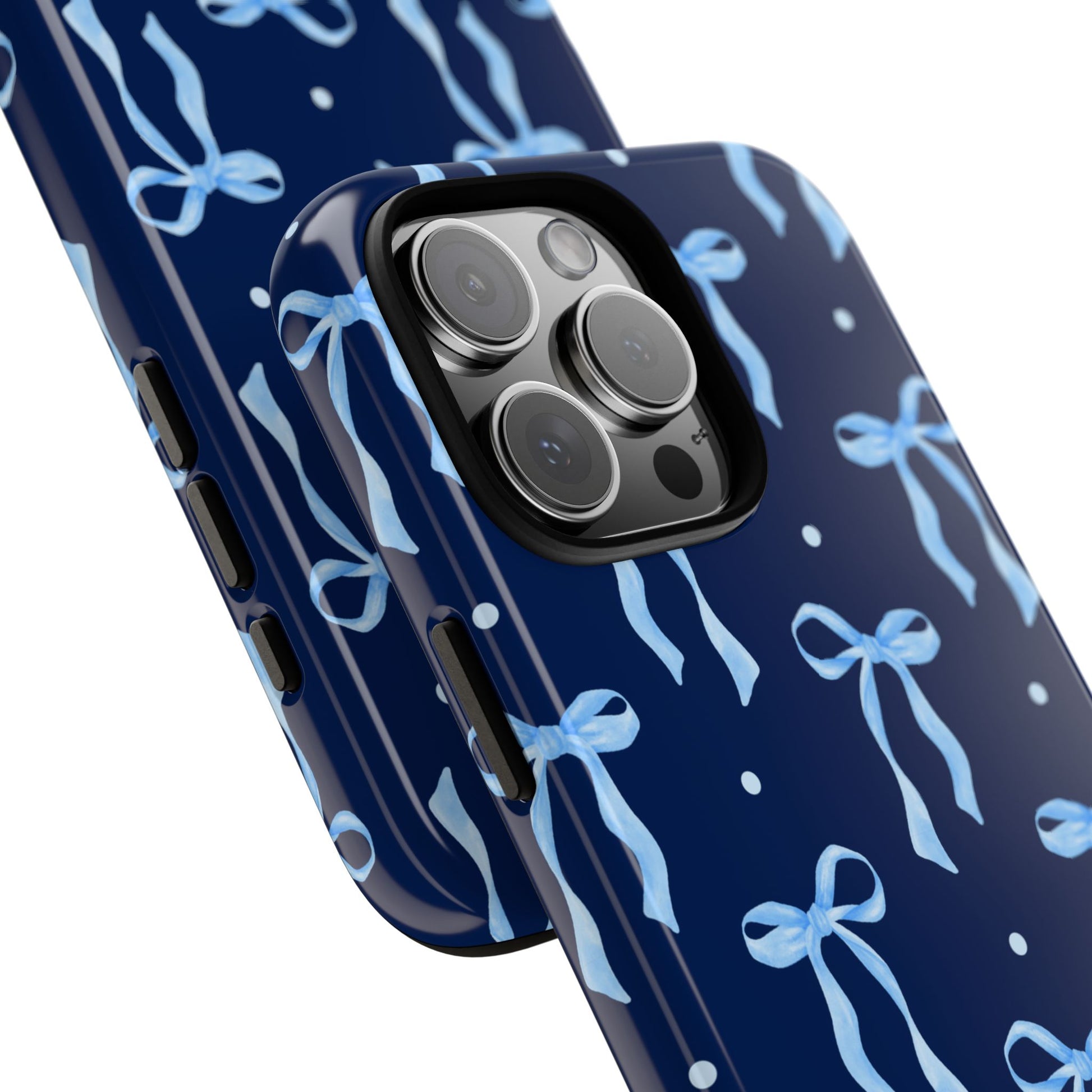 Bows & Blues Phone Case – Aesthetic Ribbon Print | Fits iPhone & Samsung - JGUS