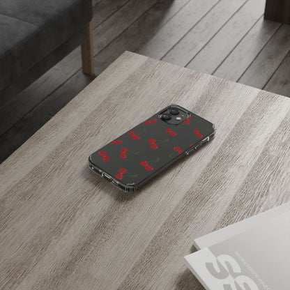 Random Cherry Pattern Clear Phone Case