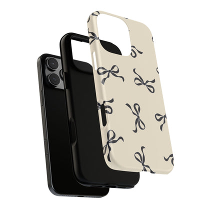 Beige and Black Bow Phone Case - JGUS