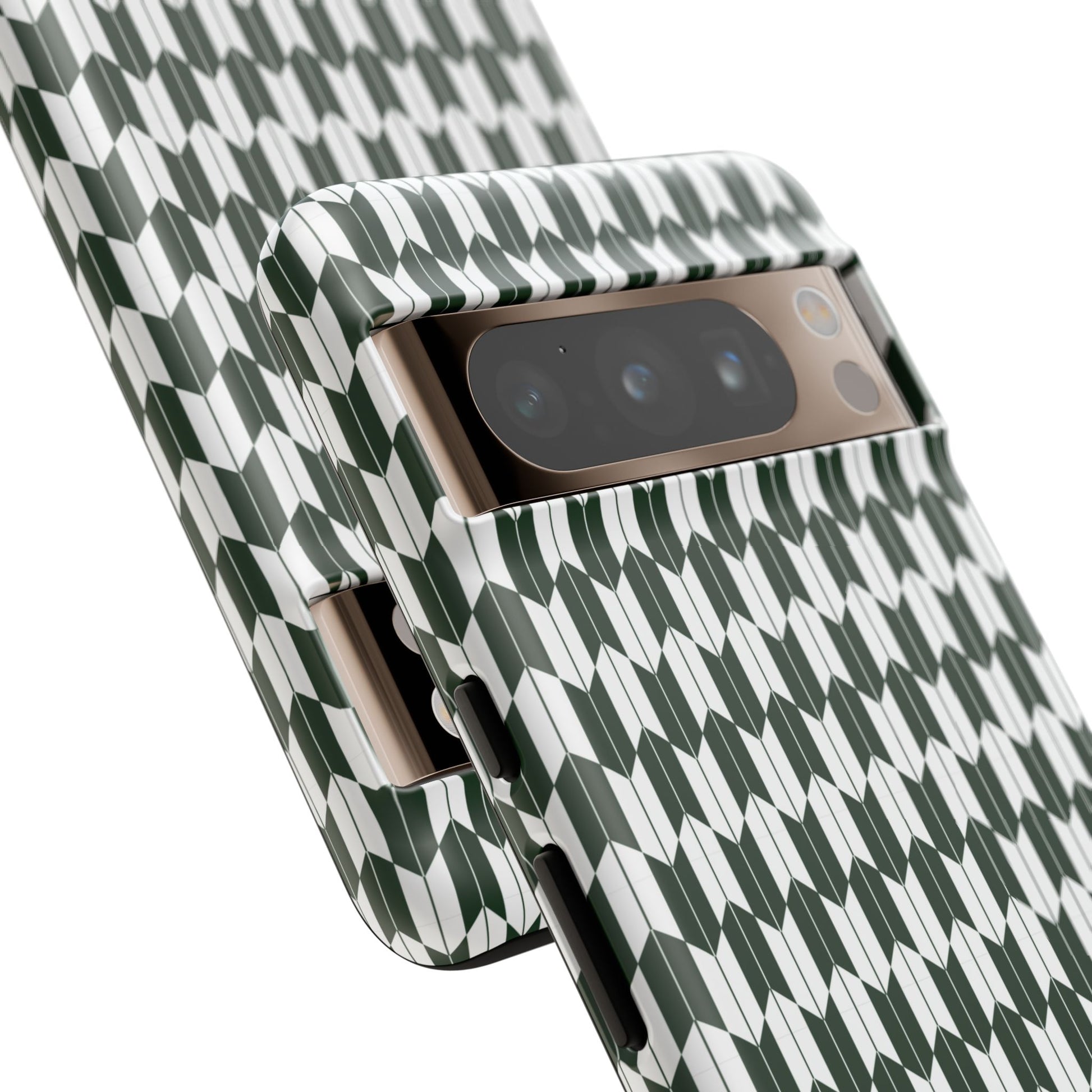Green Harmony Geometric Phone Case – Durable, Slim, and MagSafe Compatible - JGUS