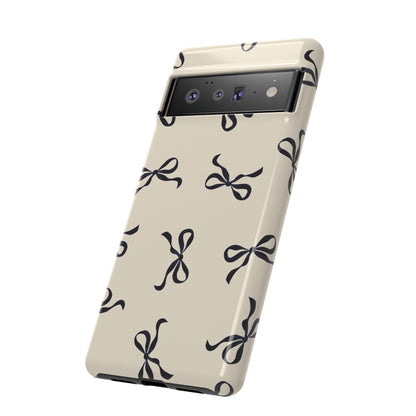 Beige and Black Bow Phone Case - JGUS