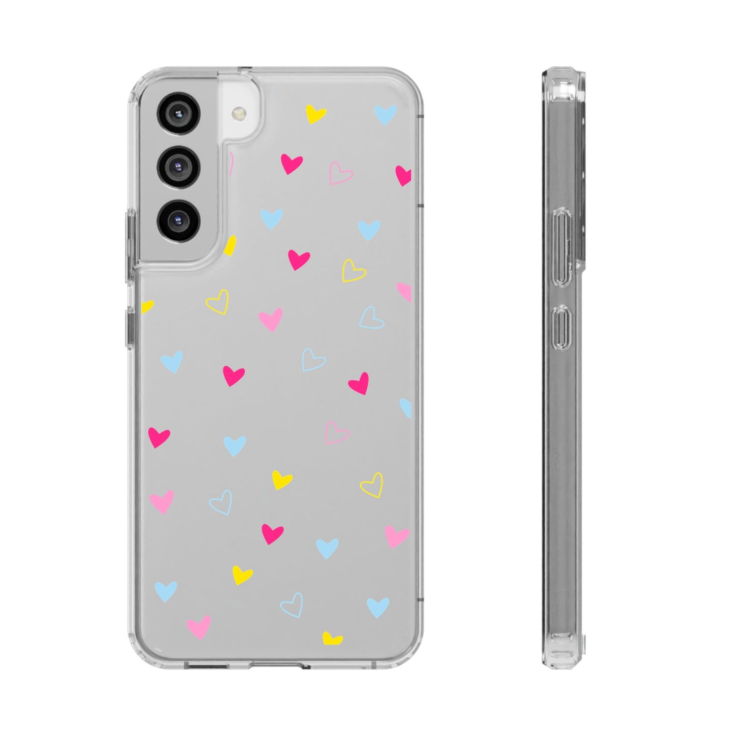 Transparent Heart Design Pattern Clear Phone Case