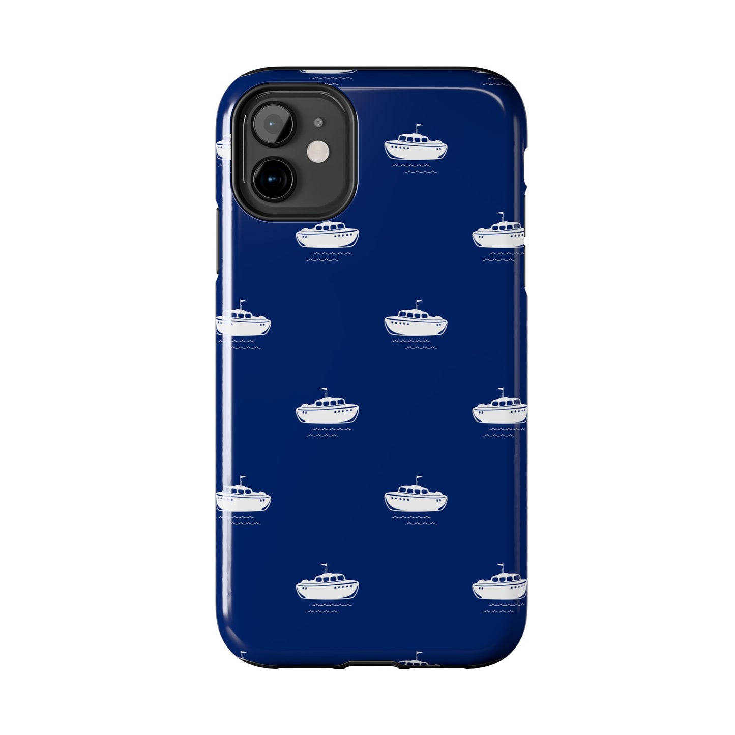 Blue Boat Phone Case – Calm Ocean Pattern for iPhone & Samsung, Durable & Stylish Protection