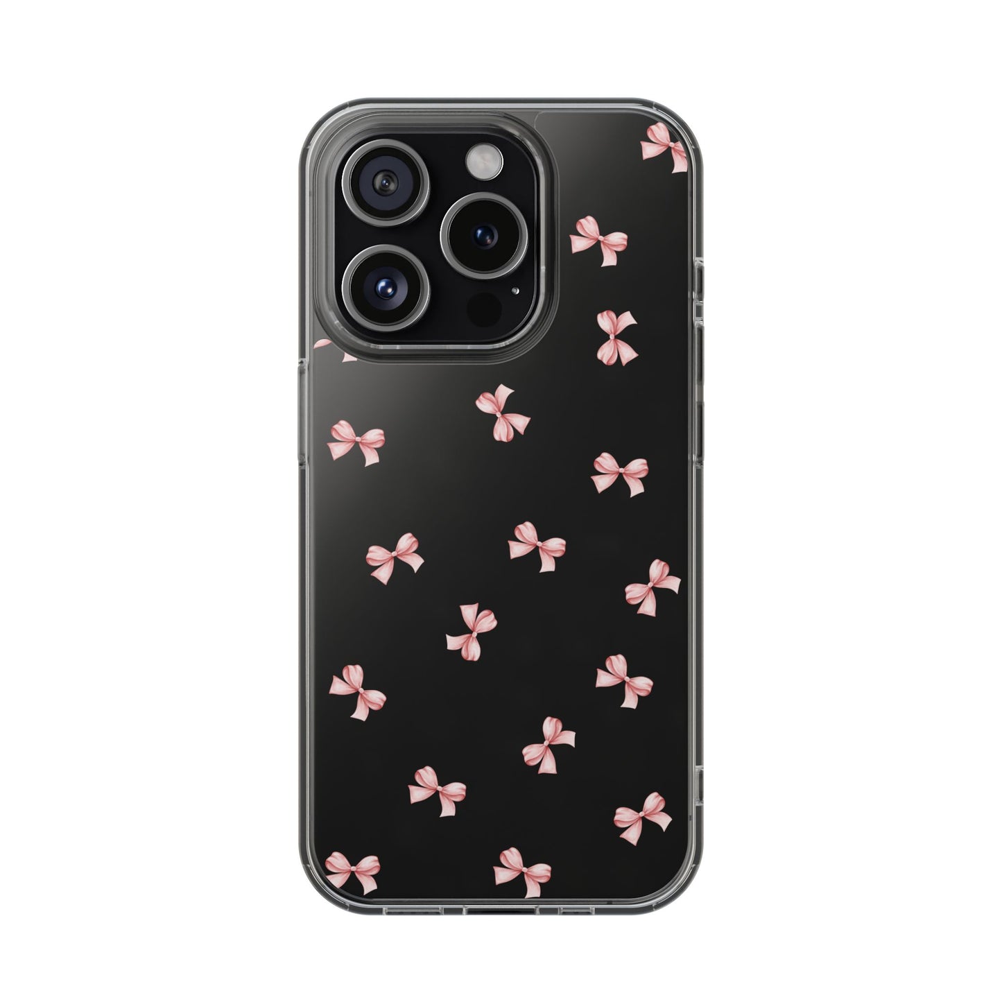 Pink Bow Dreams Clear Phone Case