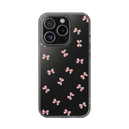 Pink Bow Dreams Clear Phone Case