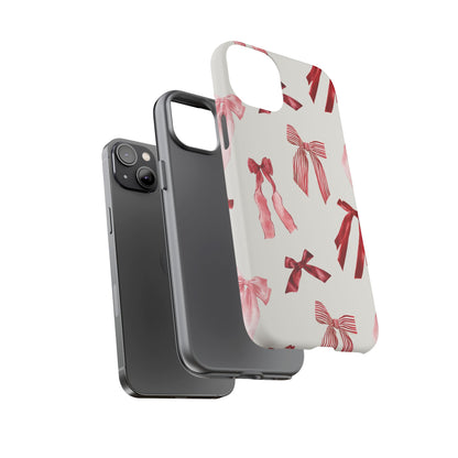 Burgundy Chic Bow Design Phone Case - JGUS