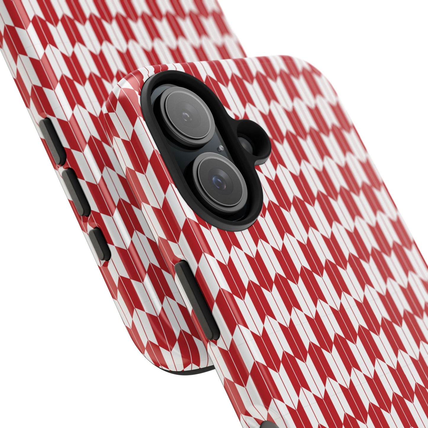 Red Harmony Geometric Phone Case – Durable, Slim, and MagSafe Compatible