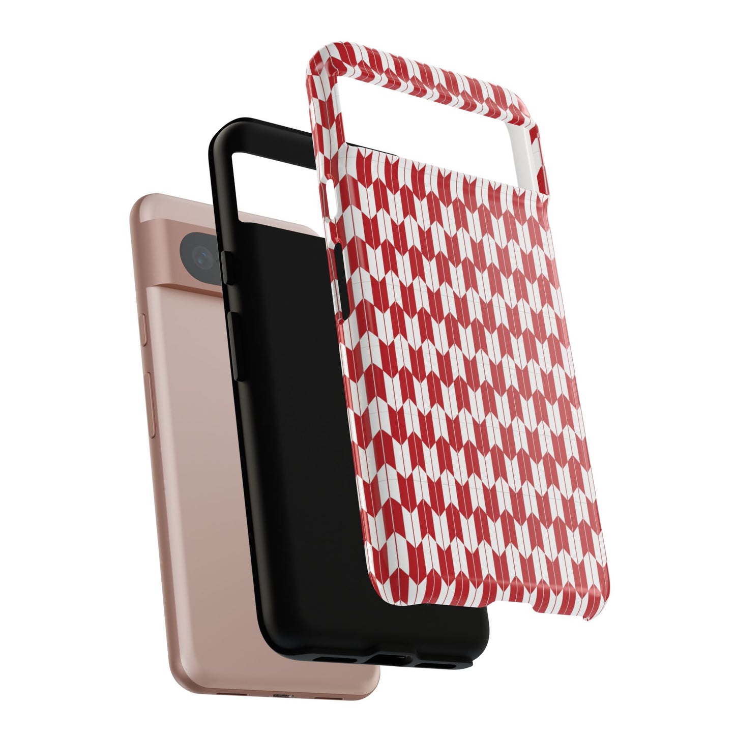 Red Geometric Phone Case for iPhone Samsung Pixel – Bold Pattern Aesthetic Modern Design - JGUS