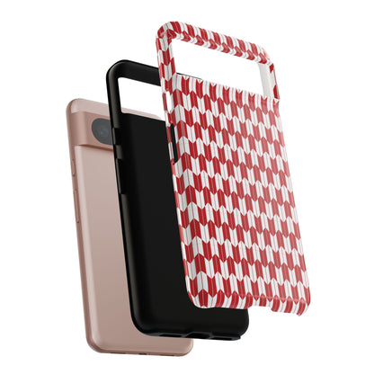 Red Geometric Phone Case for iPhone Samsung Pixel – Bold Pattern Aesthetic Modern Design - JGUS