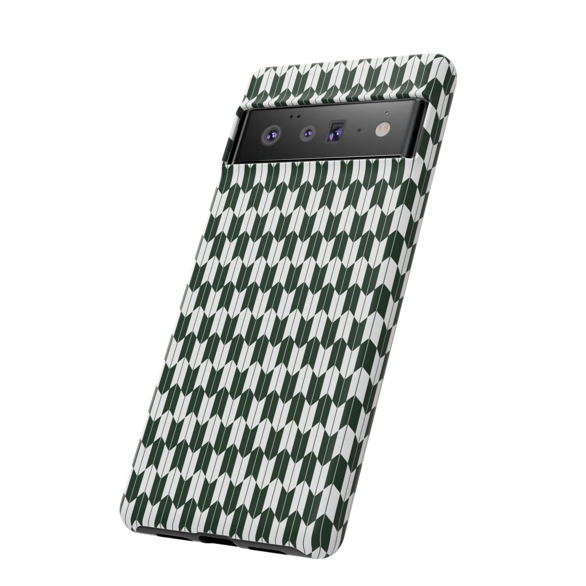 Green Harmony Geometric Phone Case – Durable, Slim, and MagSafe Compatible - JGUS