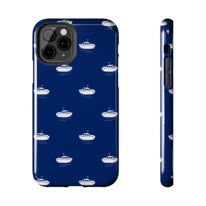 Blue Boat Phone Case – Calm Ocean Pattern for iPhone & Samsung, Durable & Stylish Protection