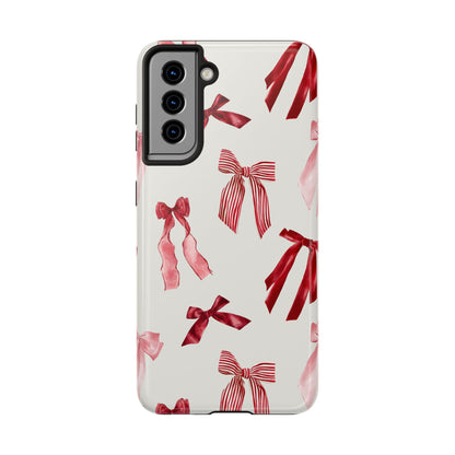 Burgundy Chic Bow Design Phone Case