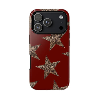 Leopard Star Luxe - Burgundy Edition | Aesthetic Coquette Phone Case for iPhone & Galaxy - JGUS