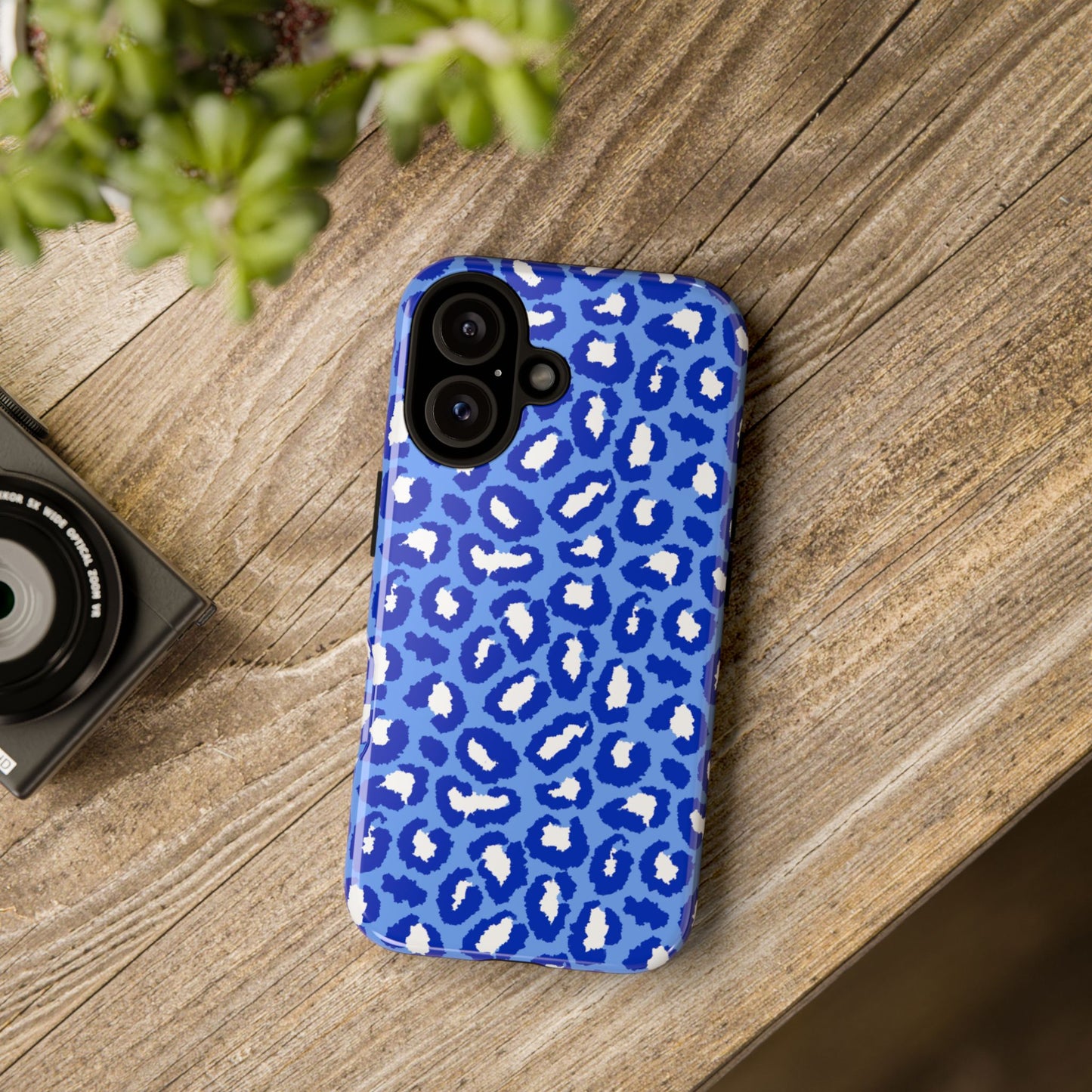Leopard Vibes - Blue Edition Phone Case for iPhone & Samsung - Stylish & Durable Animal Print Case - JGUS