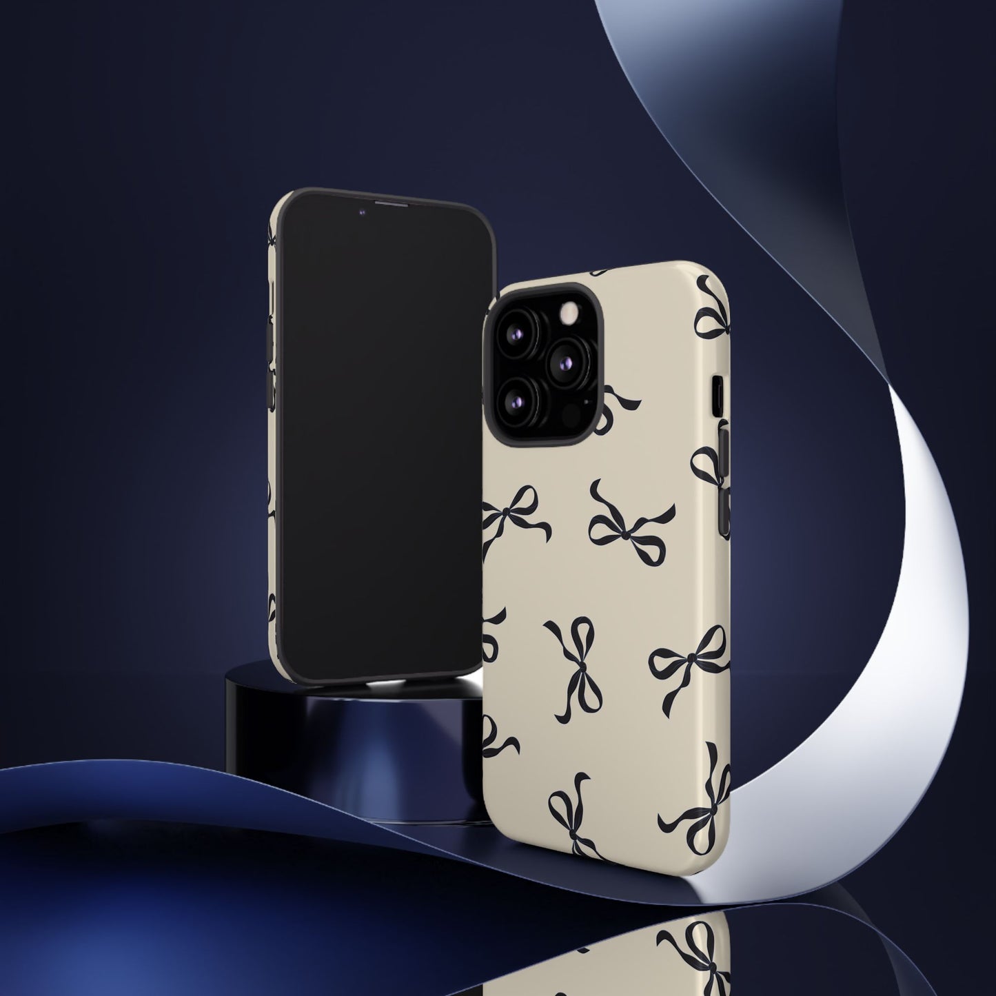 Beige and Black Bow Phone Case - JGUS