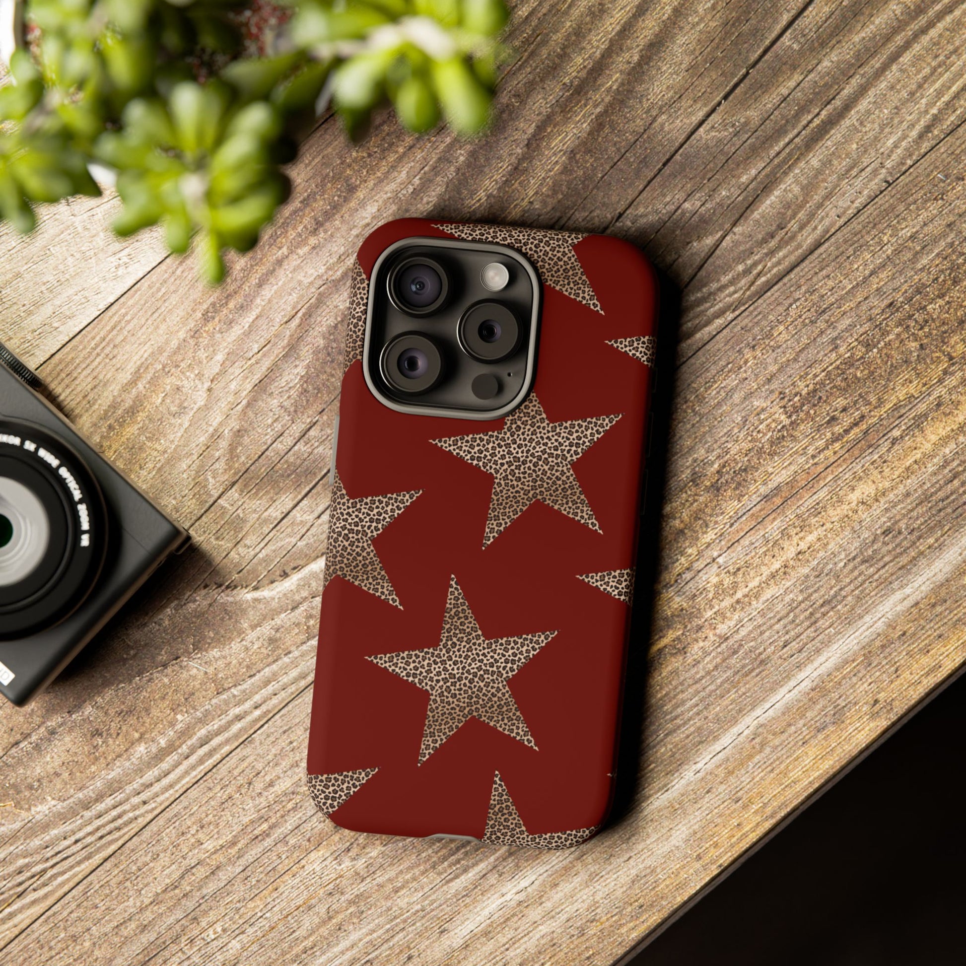 Leopard Star Luxe - Burgundy Edition | Aesthetic Coquette Phone Case for iPhone & Galaxy - JGUS