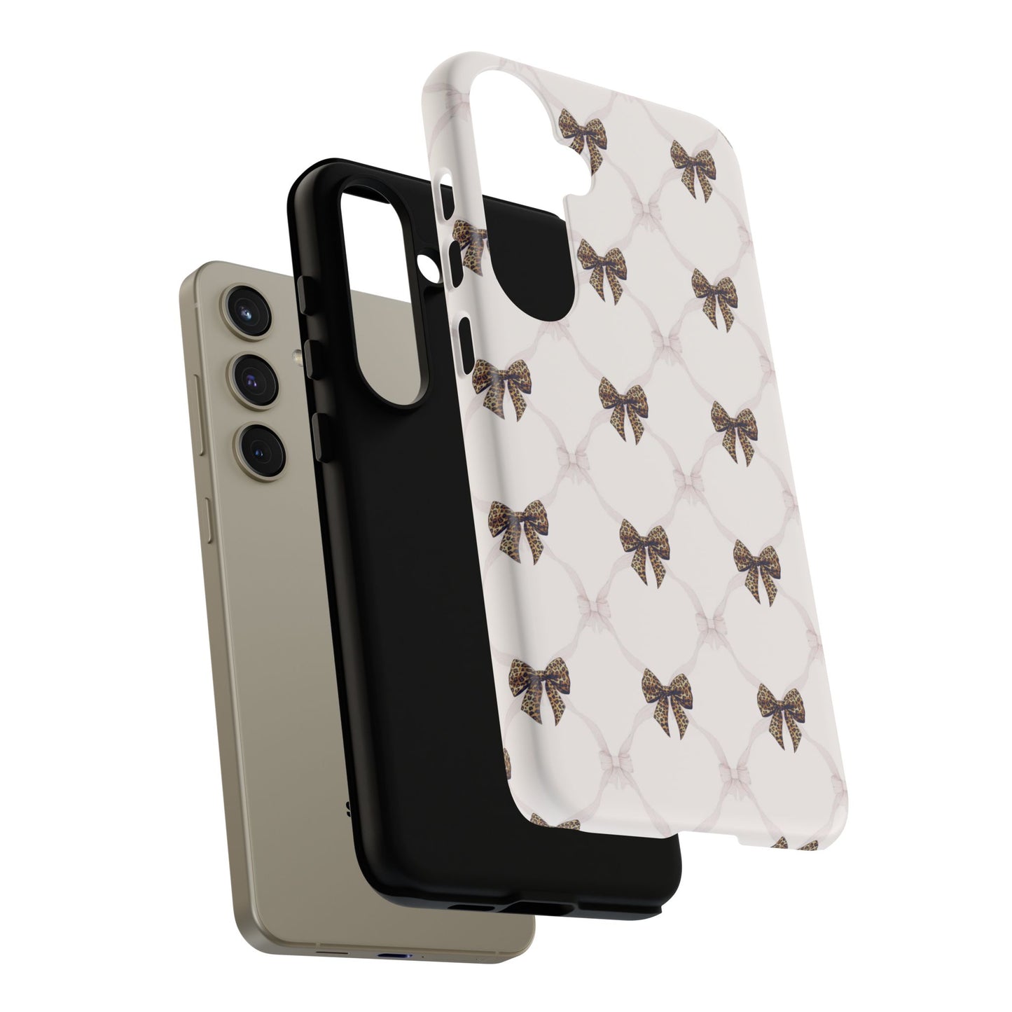Chic Bow Pattern Phone Case | Elegant Clear Protective Case | Stylish iPhone & Samsung Cover - JGUS