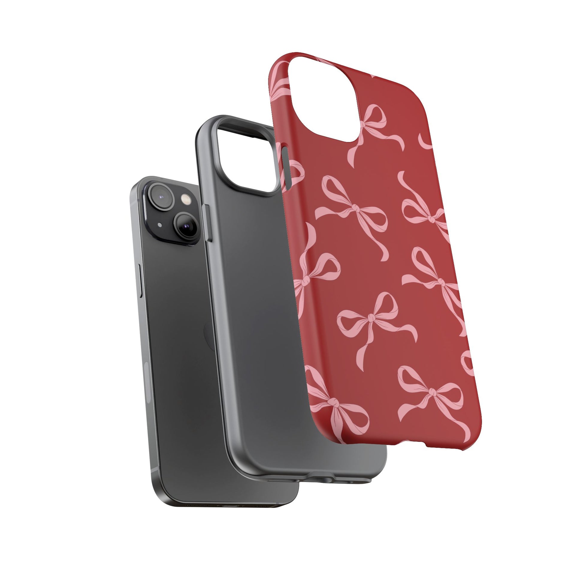 Pink Bows on Red Phone Case - JGUS