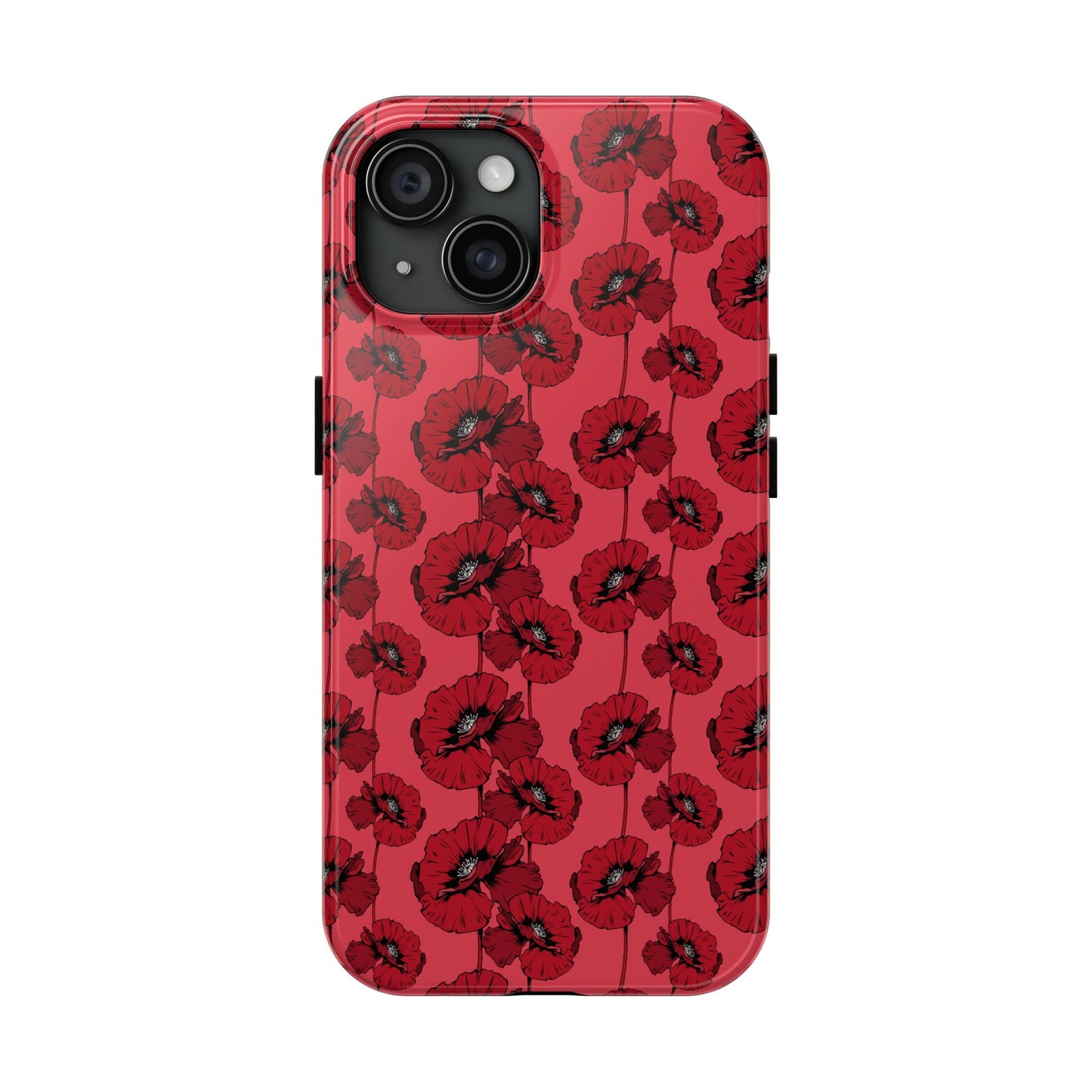 Scarlet Sketch | Red Poppy Floral Phone Case – Aesthetic Protective Cover for iPhone & Samsung