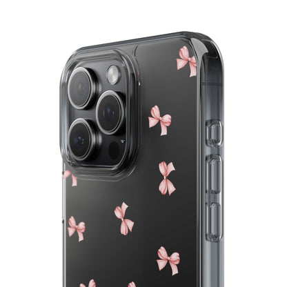 Pink Bow Dreams Clear Phone Case