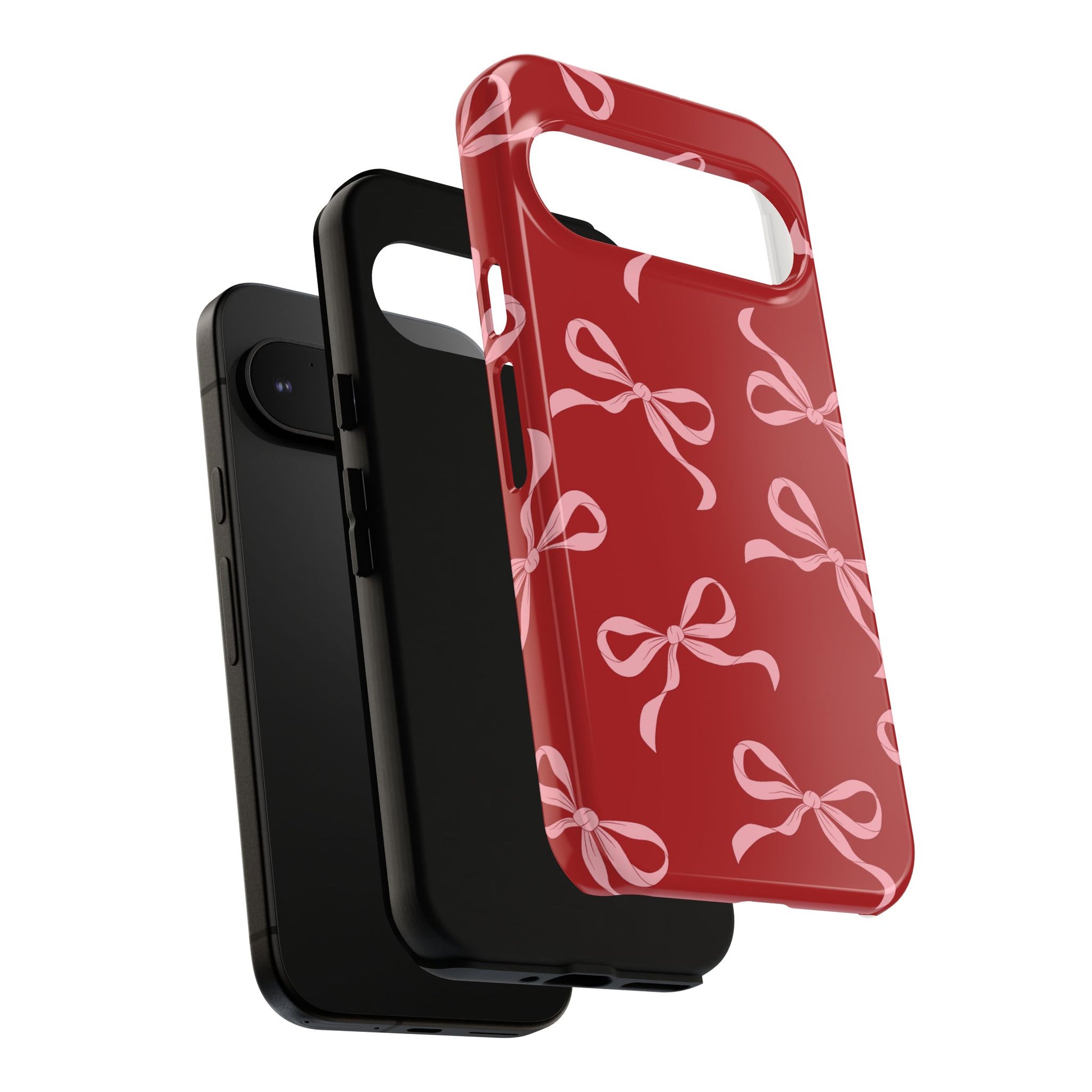 Pink Bows on Red Phone Case - JGUS