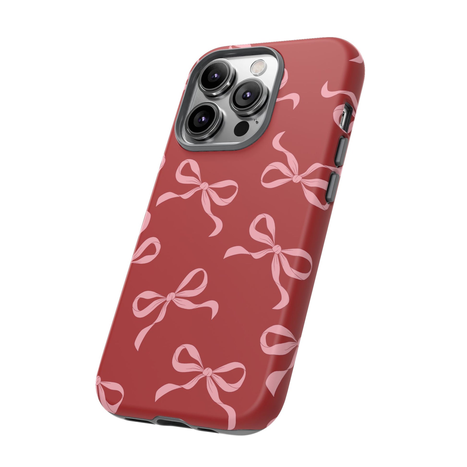 Pink Bows on Red Phone Case - JGUS