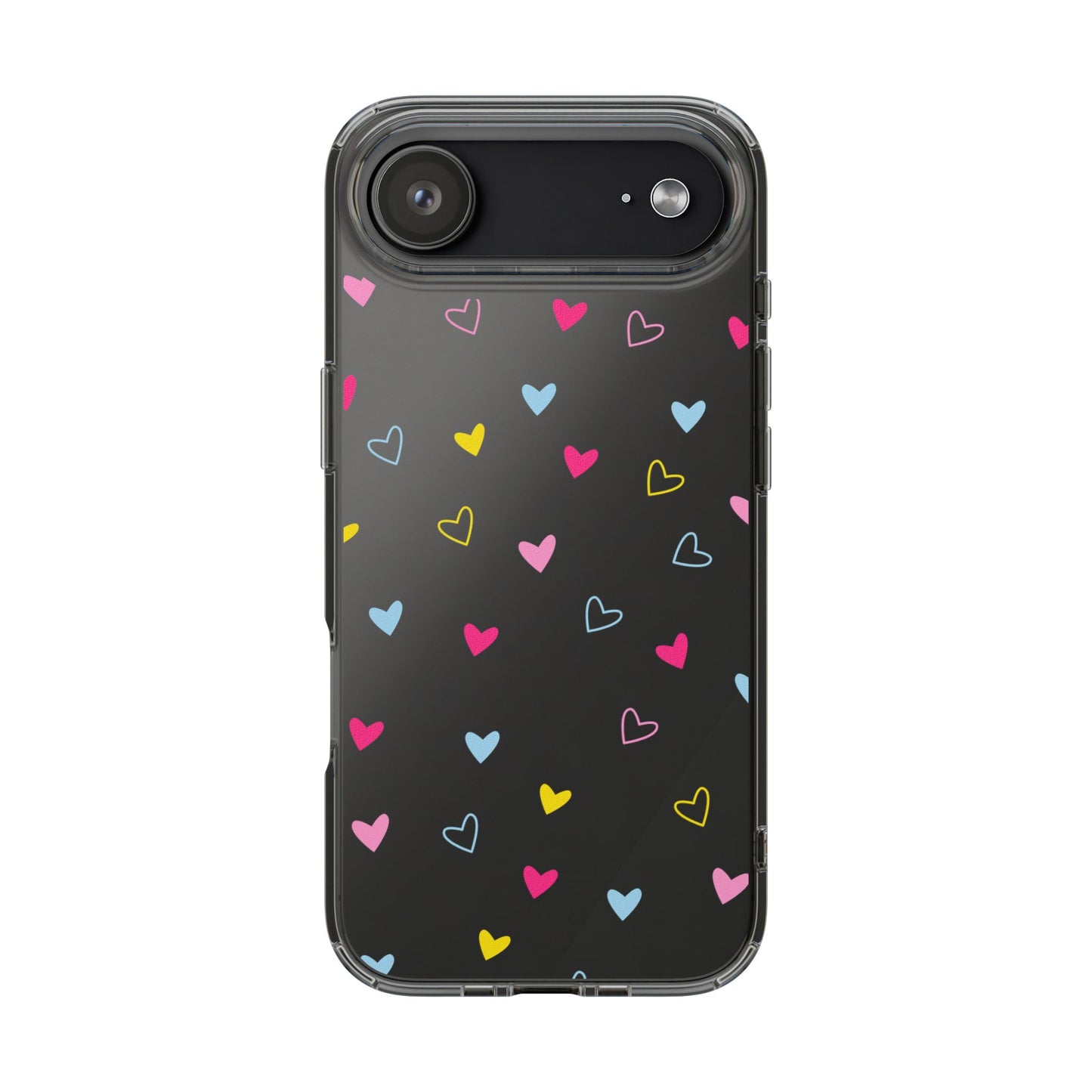 Transparent Heart Design Pattern Clear Phone Case