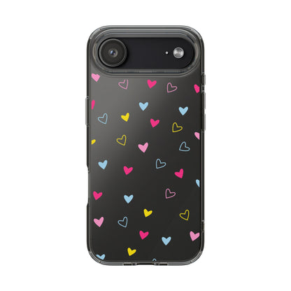 Transparent Heart Design Pattern Clear Phone Case
