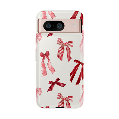 Burgundy Chic Bow Design Phone Case - JGUS