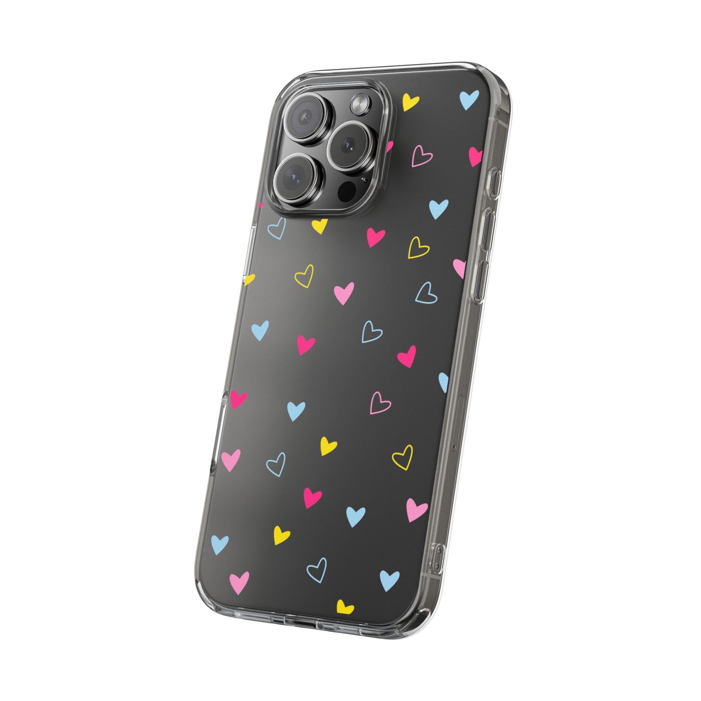 Transparent Heart Design Pattern Clear Phone Case