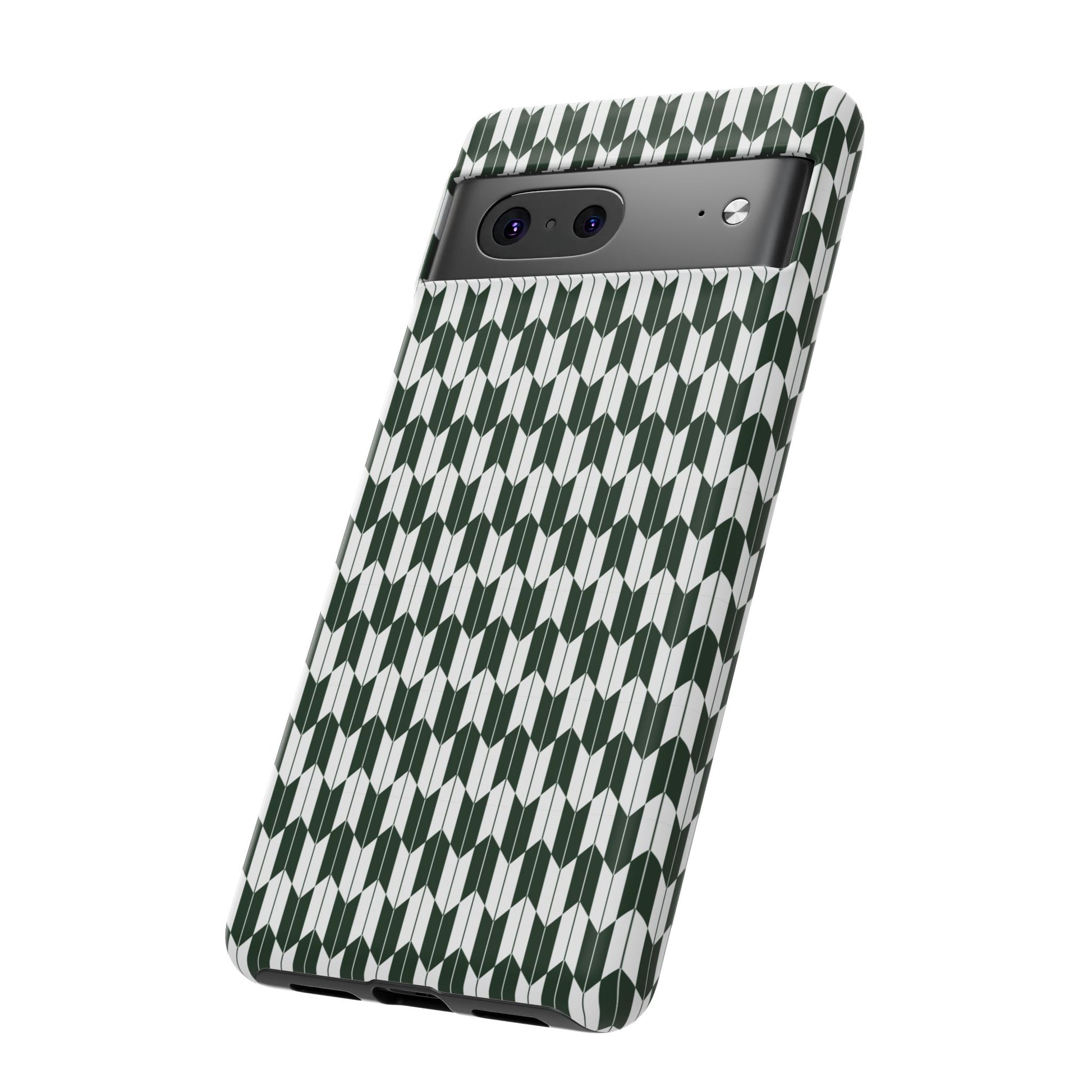 Green Harmony Geometric Phone Case – Durable, Slim, and MagSafe Compatible - JGUS