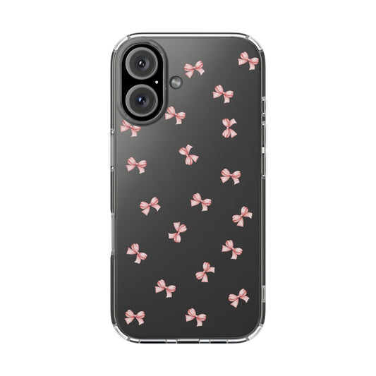 Pink Bow Dreams Clear Phone Case