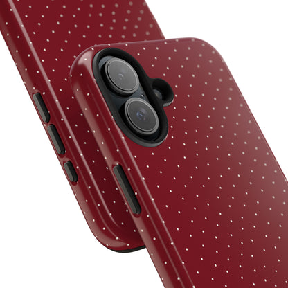 Burgundy  & White Dots Case