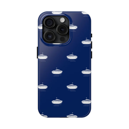 Blue Boat Phone Case – Calm Ocean Pattern for iPhone & Samsung, Durable & Stylish Protection