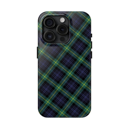 Jade Plaid Luxe Phone Case – Dual-Layer Protection for iPhone & Samsung