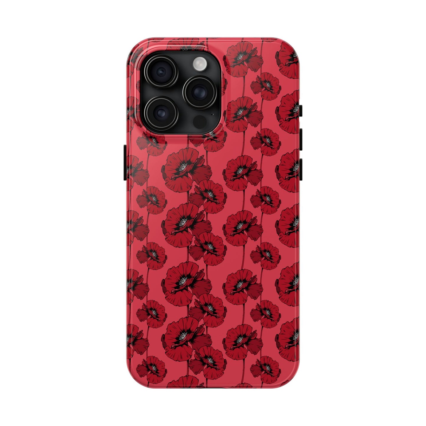 Scarlet Sketch | Red Poppy Floral Phone Case – Aesthetic Protective Cover for iPhone & Samsung