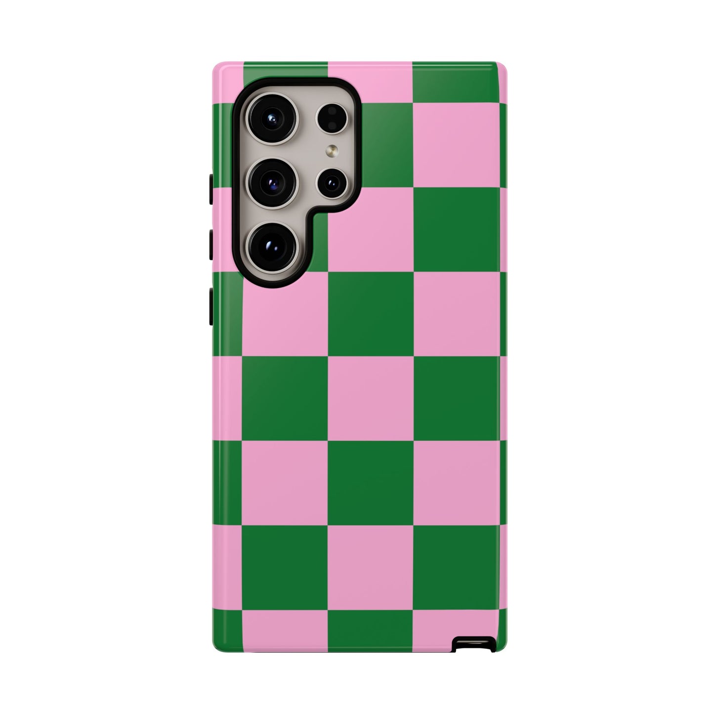 Pink Retro Checkered Phone Case – 90s Aesthetic, Vintage Grid Pattern for iPhone & Samsung - JGUS