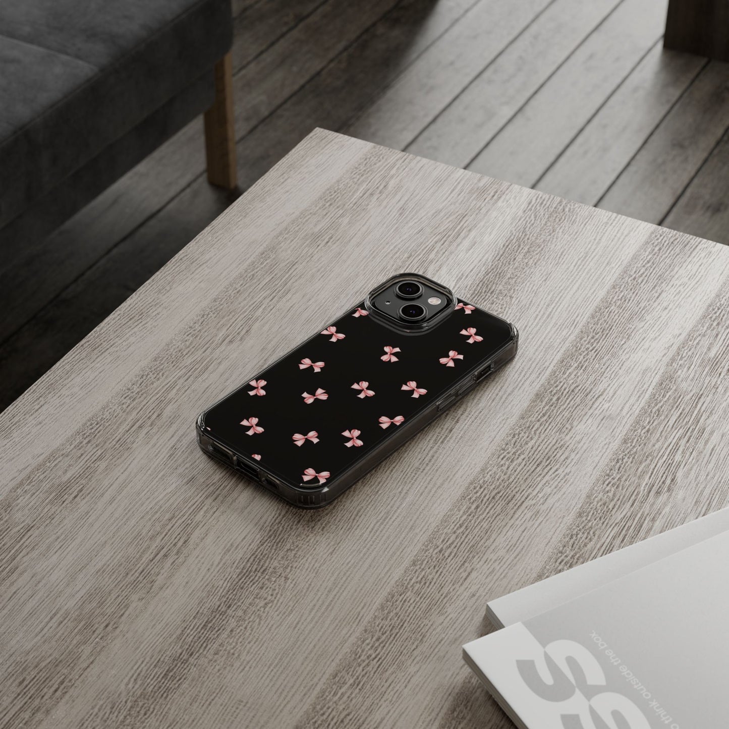Pink Bow Dreams Clear Phone Case
