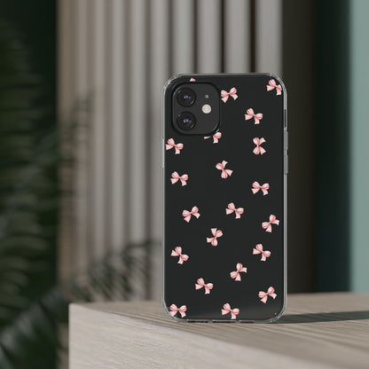 Pink Bow Dreams Clear Phone Case