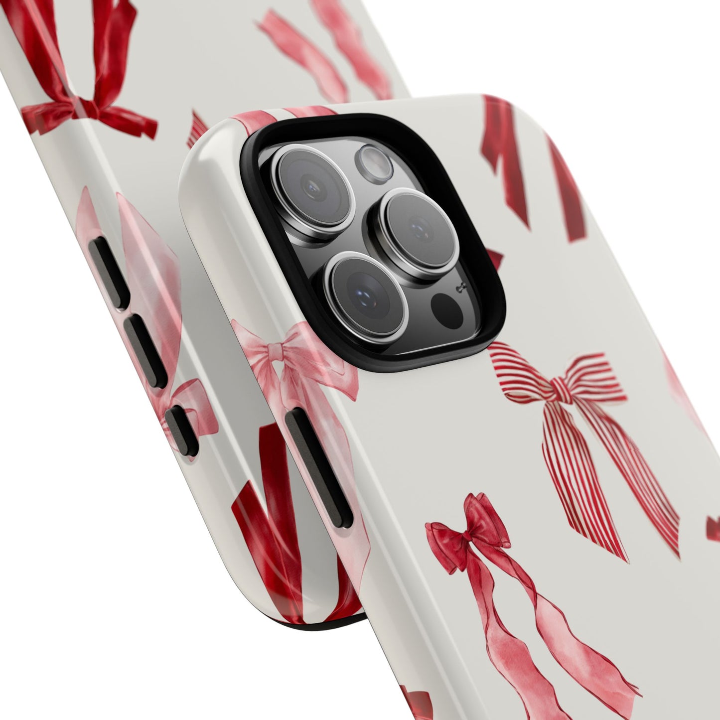 Burgundy Chic Bow Design Phone Case - JGUS