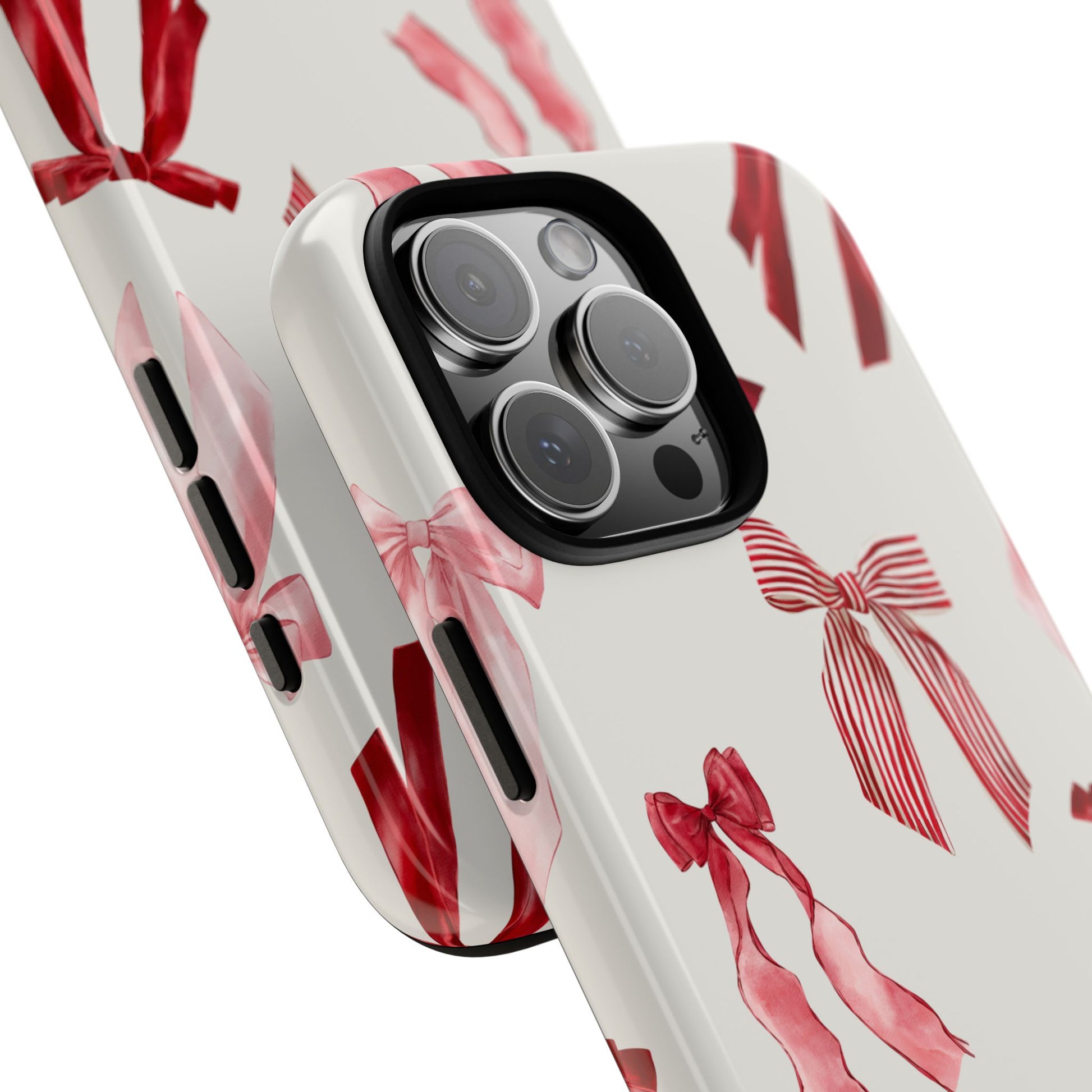 Burgundy Chic Bow Design Phone Case - JGUS