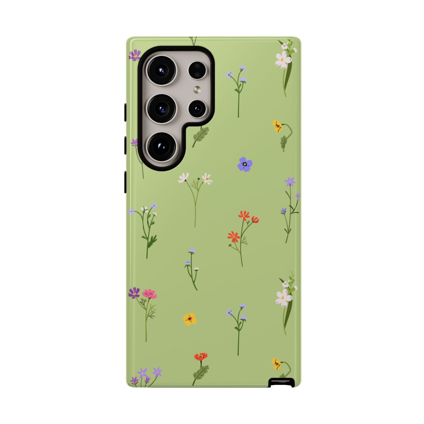 Pastel Green Wildflower Phone Case – Cute Floral Pattern for iPhone & Samsung
