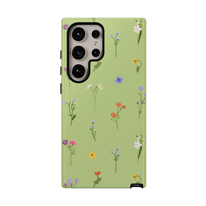 Pastel Green Wildflower Phone Case – Cute Floral Pattern for iPhone & Samsung