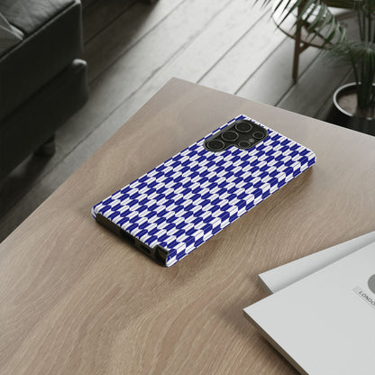 Navy Blue Geometric Phone Case for iPhone Samsung Pixel – Minimal Pattern Modern Aesthetic - JGUS