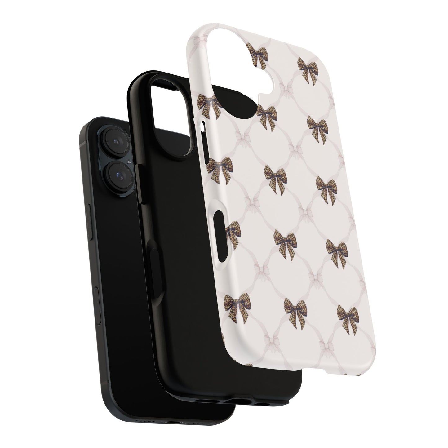 Chic Bow Pattern Phone Case | Elegant Clear Protective Case | Stylish iPhone & Samsung Cover - JGUS