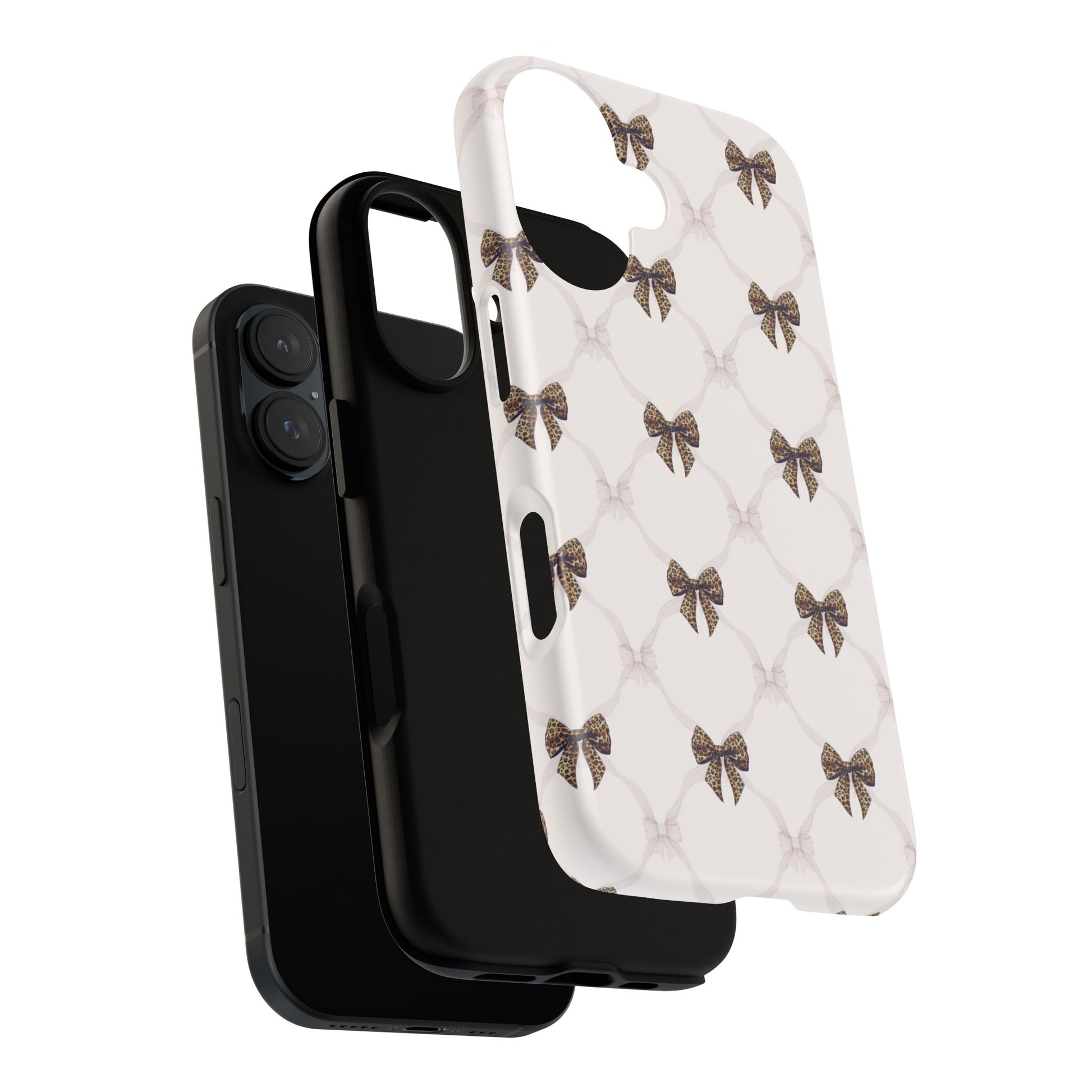Chic Bow Pattern Phone Case | Elegant Clear Protective Case | Stylish iPhone & Samsung Cover - JGUS