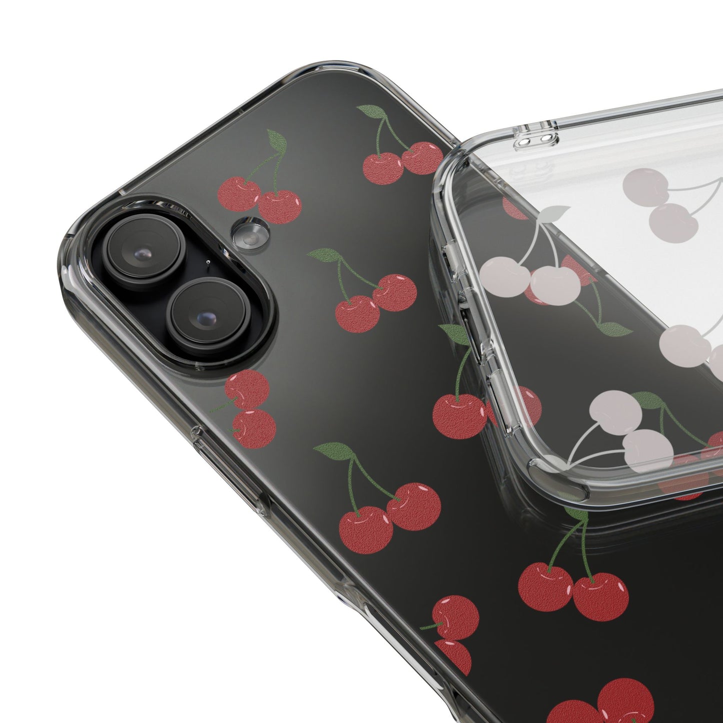 Random Cherry Pattern Clear Phone Case